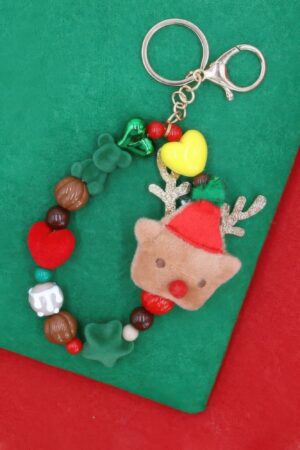 Rudolph Reindeer Keychain Bracelet – Holiday Charm