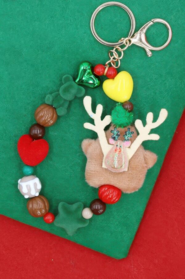 Rudolph Reindeer Keychain Bracelet – Holiday Charm