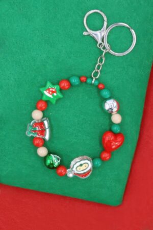Christmas Key Chain Bracelet – Red & Green