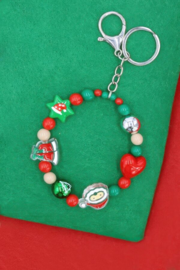 Christmas Key Chain Bracelet – Red & Green