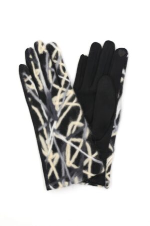 Geometric Embroidered Smart Touch Gloves – Multicolor