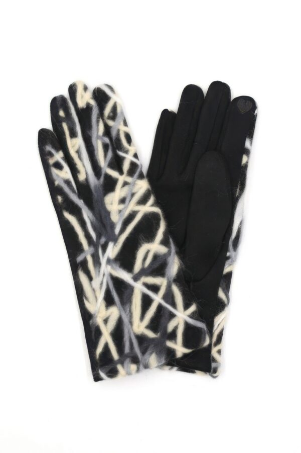 Geometric Embroidered Smart Touch Gloves – Multicolor