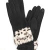 Smart Touch Gloves with Leopard Faux Fur Cuff