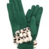 Smart Touch Gloves with Leopard Faux Fur Cuff