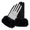 Faux Fur Cuff Smart Touch Gloves – Mixed Color