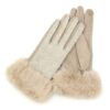 Faux Fur Cuff Smart Touch Gloves – Mixed Color