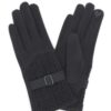 Smart Touch Cable-Knit Gloves with Contrast Band