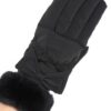 Smart Touch Fleece Gloves with Faux Fur Cuff & Bow
