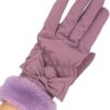 Smart Touch Fleece Gloves with Faux Fur Cuff & Bow