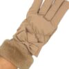 Smart Touch Fleece Gloves with Faux Fur Cuff & Bow