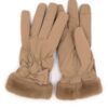 Smart Touch Fleece Gloves with Faux Fur Cuff & Bow