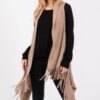 Lightweight Embossed Dotted-Line Tassel Knit Vest