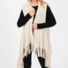 Lightweight Embossed Dotted-Line Tassel Knit Vest
