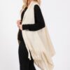 Lightweight Embossed Dotted-Line Tassel Knit Vest