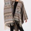 Aztec Fringe Ruana – Lightweight Polyester Wrap