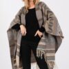 Aztec Fringe Ruana – Lightweight Polyester Wrap