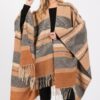 Aztec Fringe Ruana – Polyester Open-Front Wrap