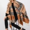 Aztec Fringe Ruana – Polyester Open-Front Wrap