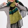 Brushed Multi-Color Stripe Scarf with Fringe
