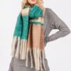 Brushed Multi-Color Stripe Scarf with Fringe