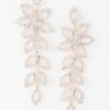 Gem-Accented Flower Petal Drop Earrings