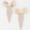 Butterfly Wing Earrings with Delicate Fringe Accent