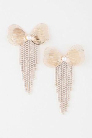 Butterfly Wing Earrings with Delicate Fringe Accent
