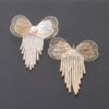 Butterfly Wing Earrings with Delicate Fringe Accent