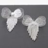 Butterfly Wing Earrings with Delicate Fringe Accent