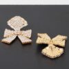 Rhinestone Bow Drop Earrings – Mid-Length Sparkle