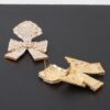 Rhinestone Bow Drop Earrings – Mid-Length Sparkle