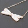 Faux Pearl Bow Necklace – Polished Bow Accent