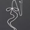 Rhinestone Bow Necklace – 16″ Dainty Crystal Bow