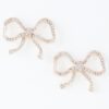 Rhinestone Bow Stud Earrings – Sparkling Bow Accent