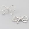 Rhinestone Bow Stud Earrings – Sparkling Bow Accent