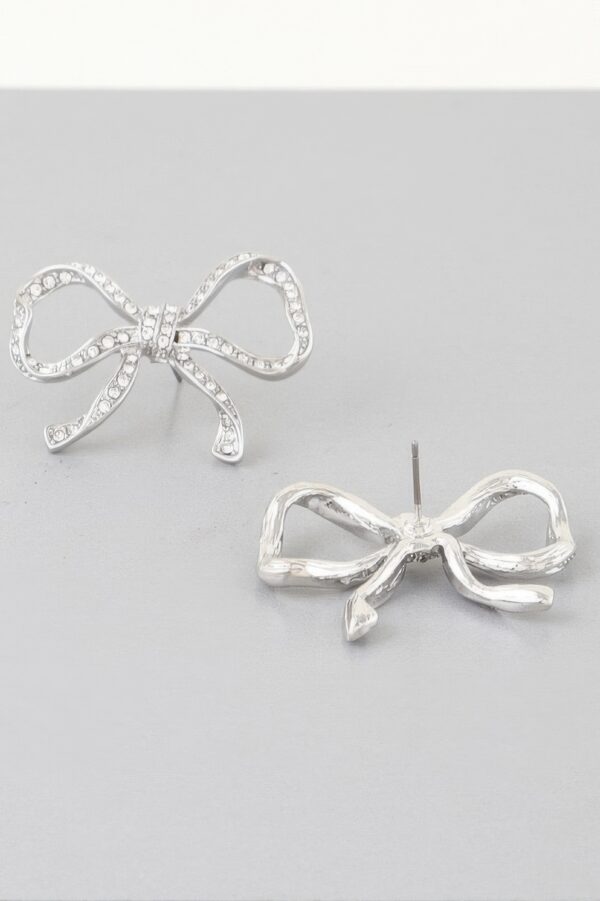 Rhinestone Bow Stud Earrings – Sparkling Bow Accent