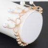 Faux Pearl Bloom Bracelet – Floral-Inspired Cuff