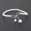 Faux Pearl Bow Bracelet – Delicate Bow Accent