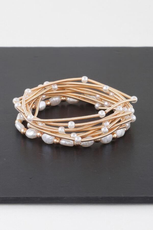 Faux Pearl Classic Bracelet – Polished Round Design