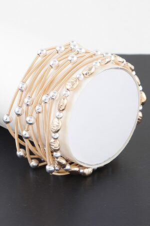 Stackable Bracelet Set – Mixed-Metal Textured Finishes