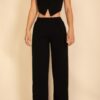 Tailored Button-Front Vest & Wide-Leg Pants Set