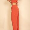 Tailored Button-Front Vest & Wide-Leg Pants Set