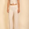 Tailored Button-Front Vest & Wide-Leg Pants Set