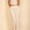 Tailored Button-Front Vest & Wide-Leg Pants Set