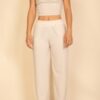 Smocked Bralette & Wide-Leg Pants Two-Piece Set