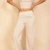 Smocked Bralette & Wide-Leg Pants Two-Piece Set