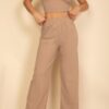 Smocked Bralette & Wide-Leg Pants Two-Piece Set