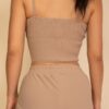 Smocked Bralette & Wide-Leg Pants Two-Piece Set