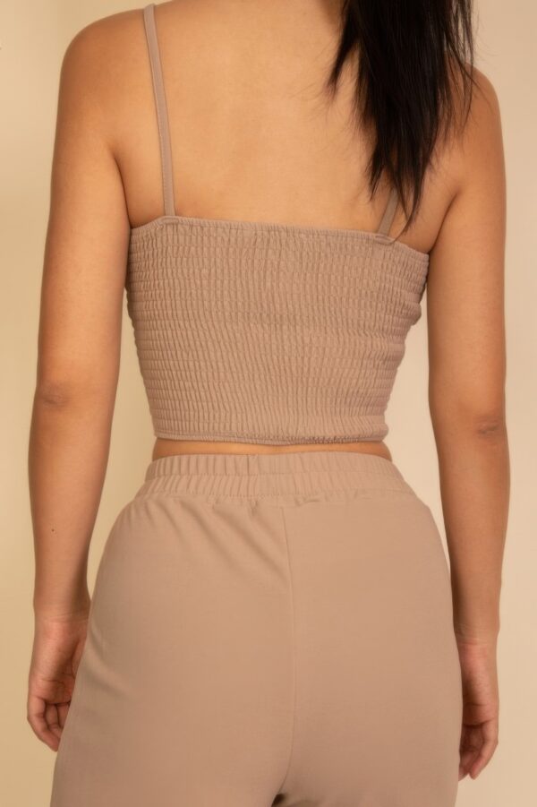 Smocked Bralette & Wide-Leg Pants Two-Piece Set
