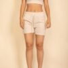 Two-Piece Fitted Crop Tee and Drawstring Shorts Set